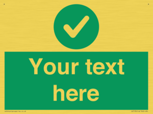 Custom green background, green circle with tick